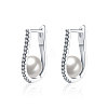 High Quality Brass Cubic Zirconia Stud Earrings with Pearl EJEW-BB14959-B-1