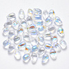 Transparent Spray Painted Glass Charms X-GLAA-R211-03-D05-1