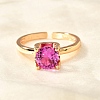 Lab-Grown Red Corundum/Ruby Finger Rings RJEW-R015-03G-2