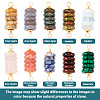 10Pcs 10 Styles Mixed Gemstone Copper Wire Wrapped Disc Connector Charms FIND-TA0003-69-4