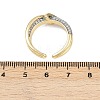 Brass Micro Pave Cubic Zirconia Adjustable Cuff Rings for Women RJEW-C140-13G-5
