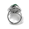 304 Stainless Steel Synthetic Malachite Cuff Rings G-Z056-09P-03-3