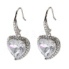 Brass Cubic Zirconia Dangle Earrings EJEW-M048-06P-4