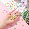 120Pcs 6 Colors Opaque Printed Acrylic Beads OACR-YW0002-43-3