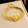 304 Stainless Steel Mesh Chain Bracelets for Women FS-WG37C51-09-1