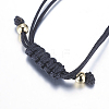 Adjustable Brass Braided Beaded Bracelets LS-BJEW-F282-29G-RS-4