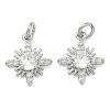 Brass Micro Pave Clear Cubic Zirconia Pendants KK-D229-13P-1