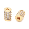 Column Brass Micro Pave Clear Cubic Zirconia Beads KK-S394-05F-1