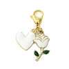 Valentine's Day Rose Heart Alloy Enamel Pendant Decoration HJEW-JM02804-02-2