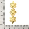 Brass Pave Clear Cubic Zirconia Three Flower Links Connector Charms KK-P277-61G-3