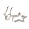 Star Brass Stud Earrings EJEW-R162-03P-01-2