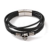 Braided Microfiber Leather Multi-strand Bracelets BJEW-B096-08C-1