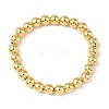 Brass Round Beaded Stretch Bracelets for Men Women BJEW-B148-05E-G-4