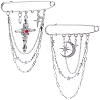 2Pcs 2 Styles Steel Brooches JEWB-BM0001-01P-1