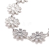 Enamel Daisy Link Chains Bracelet BJEW-P271-01P-02-3