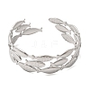 Fish 304 Stainless Steel Cuff Bangles for Women BJEW-A155-02P-4