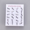 Tarnish Resistant 304 Stainless Steel Stud Earrings EJEW-F227-13P-3