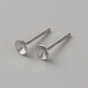925 Sterling Silver Stud Earring Settings STER-WH0007-09C-P-1