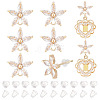 BENECREAT 8Pcs Brass Pave Clear Cubic Zirconia Stud Earrings Finding KK-BC0011-11-1