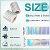 2 Rolls 2 Styles Vinyl Plastic Printable Holographic Stickers OFST-TA0001-11B-4