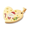 Christmas Ion Plating(IP) 304 Stainless Steel Enamel Pendants STAS-Z098-34G-2