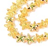 Electroplate Transparent Glass Beads Strands EGLA-Q136-01A-06-3