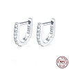 Anti-Tarnish Rhodium Plated 925 Sterling Silver Micro Pave Cubic Zirconia Hoop Earrings for Women EJEW-F317-20P-2