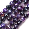 Electroplated Natural Agate Beads Strands G-B191-A07-6mm-10-2