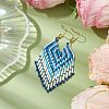 Boho 304 Stainless Steel with Glass Dangle Stud Earring EJEW-MZ00176-02-2