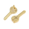 Brass Micro Pave Cubic Zirconia Pendants KK-C114-01G-2