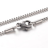 304 Stainless Steel Box Chain Necklaces NJEW-F195-40D-P-1