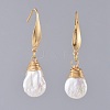 Natural Baroque Pearl Keshi Pearl Dangle Earrings X-EJEW-JE03527-2