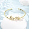 Brass Micro Pave Clear Cubic Zirconia Bangles BJEW-H209-07G-1