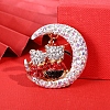 Alloy Rhinestone Keychains PW-WGFAFE5-04-1