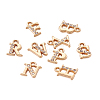 Alloy Rhinestone Charms ALRI-T008-01G-21