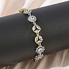 Brass Micro Pave Clear Cubic Zirconia Link Chain Bracelets for Women BJEW-C156-06A-GP-1
