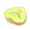 Real 18K Gold Plated Brass Enamel Pendants KK-A150-05G-RS-4