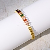 Brass Pave Cubic Zirconia Tennis Link Chain GJ2432-1-1