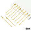 10Pcs Long-Lasting Plated Brass Chain Extender KK-YW0003-82G-1