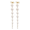 Shell Pearl Round Stud Earrings for Women EJEW-JE06195-02-1