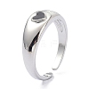 Platinum Enamel Heart Open Cuff Rings KK-C224-09P-4