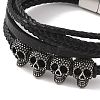 Braided Microfiber Leather Multi-strand Bracelets BJEW-B096-08H-2