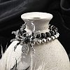 Punk Style Alloy Plastic Charm Bracelets LS-BJEW-K269-01P-5