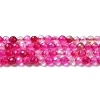 Faceted Natural Striped Agate/Banded Agate Beads Strands G-F447-4mm-H08-2