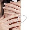 1Pc Letter Brass Rhinestone Open Cuff Rings for Women AJEW-LP0004-47S-S-1