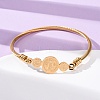 Religion 304 Stainless Steel Bangles for Women BJEW-K280-01G-2