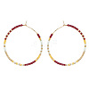 Handmade Glass Seed Beads Hoop Earrings HQ0649-1-1