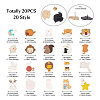20Pcs 20 Style Lion & Tiger & Rabbit & Dog Enamel Pins JEWB-TA0001-08-4