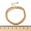 Brass Beaded Double Strand Bracelets BJEW-U040-02G-02-5
