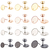 Unicraftale 48Pcs 4 Colors PVD Vacuum Plating 304 Stainless Steel Stud Earring Findings STAS-UN0024-47-1